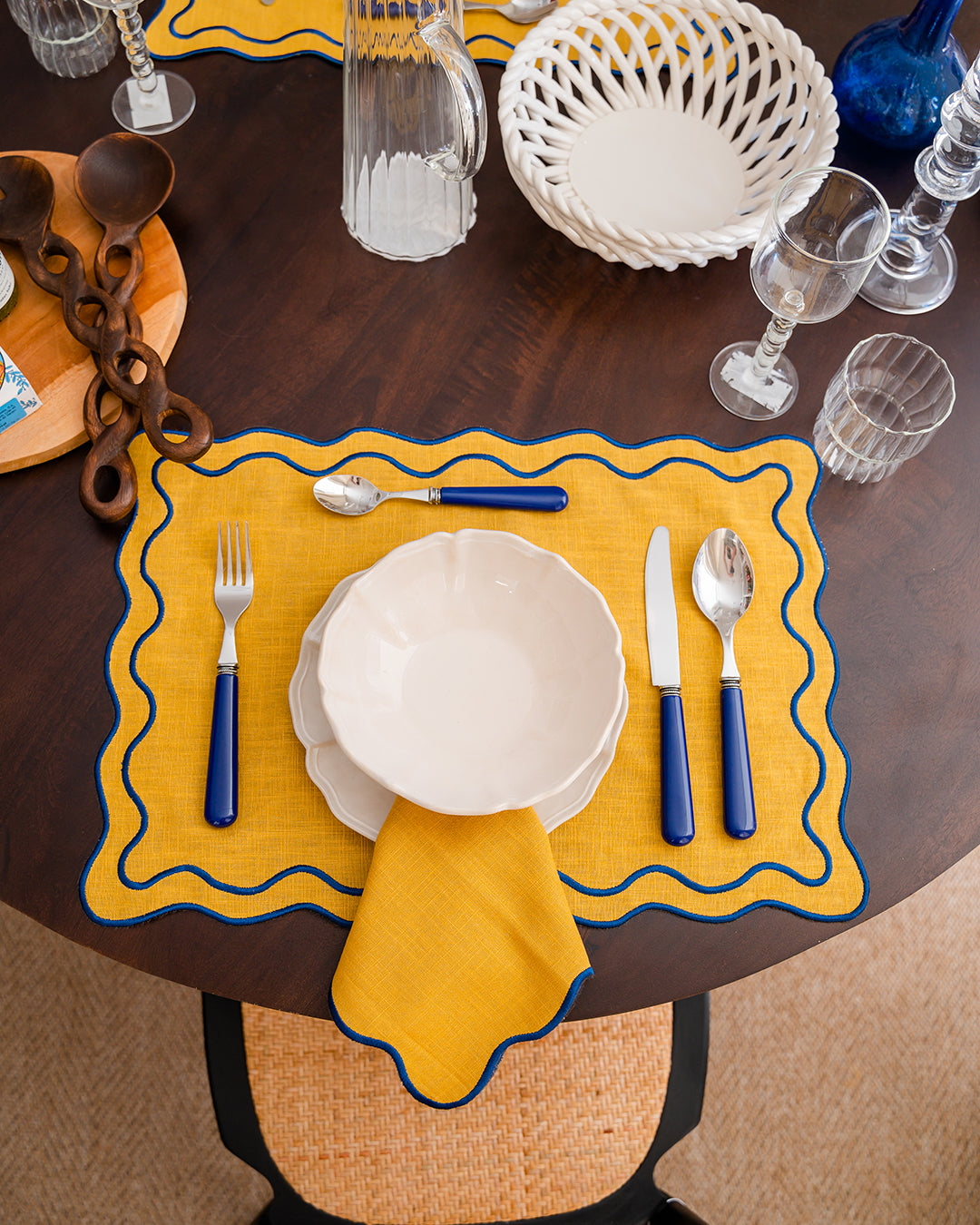 Set de table Beja, jaune et bleu