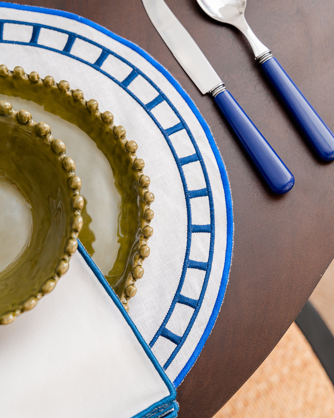 Set de table Marim, Blanc et bleu