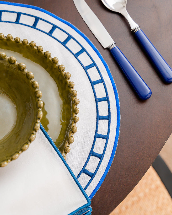 Set de table Marim, Blanc et bleu