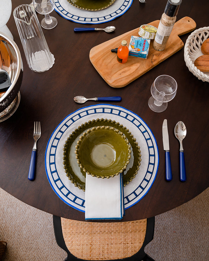 Set de table Marim, Blanc et bleu