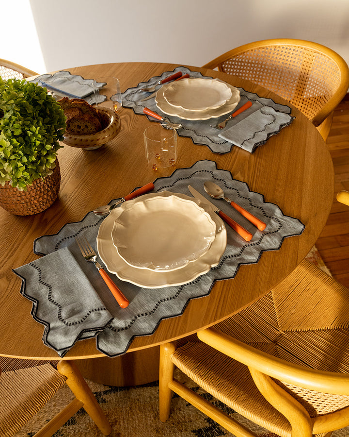 Set de table Alba bleu et gris