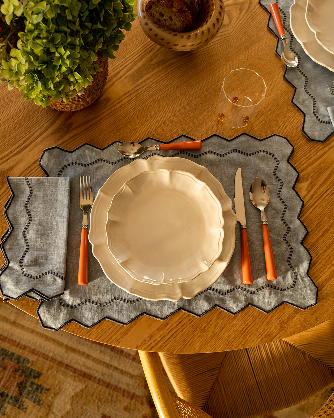 Set de table Alba bleu et gris