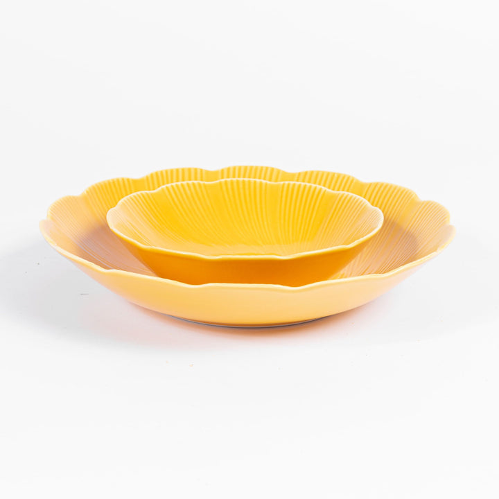 L'assiette creuse en porcelaine Tahiti - Jaune