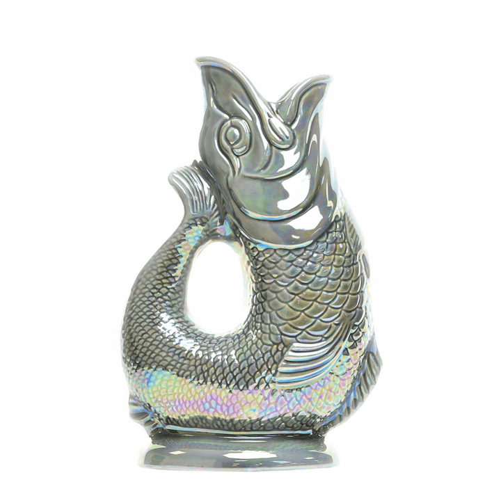 Autenthique carafe poisson "Glouglou" | Gris foncé irisé