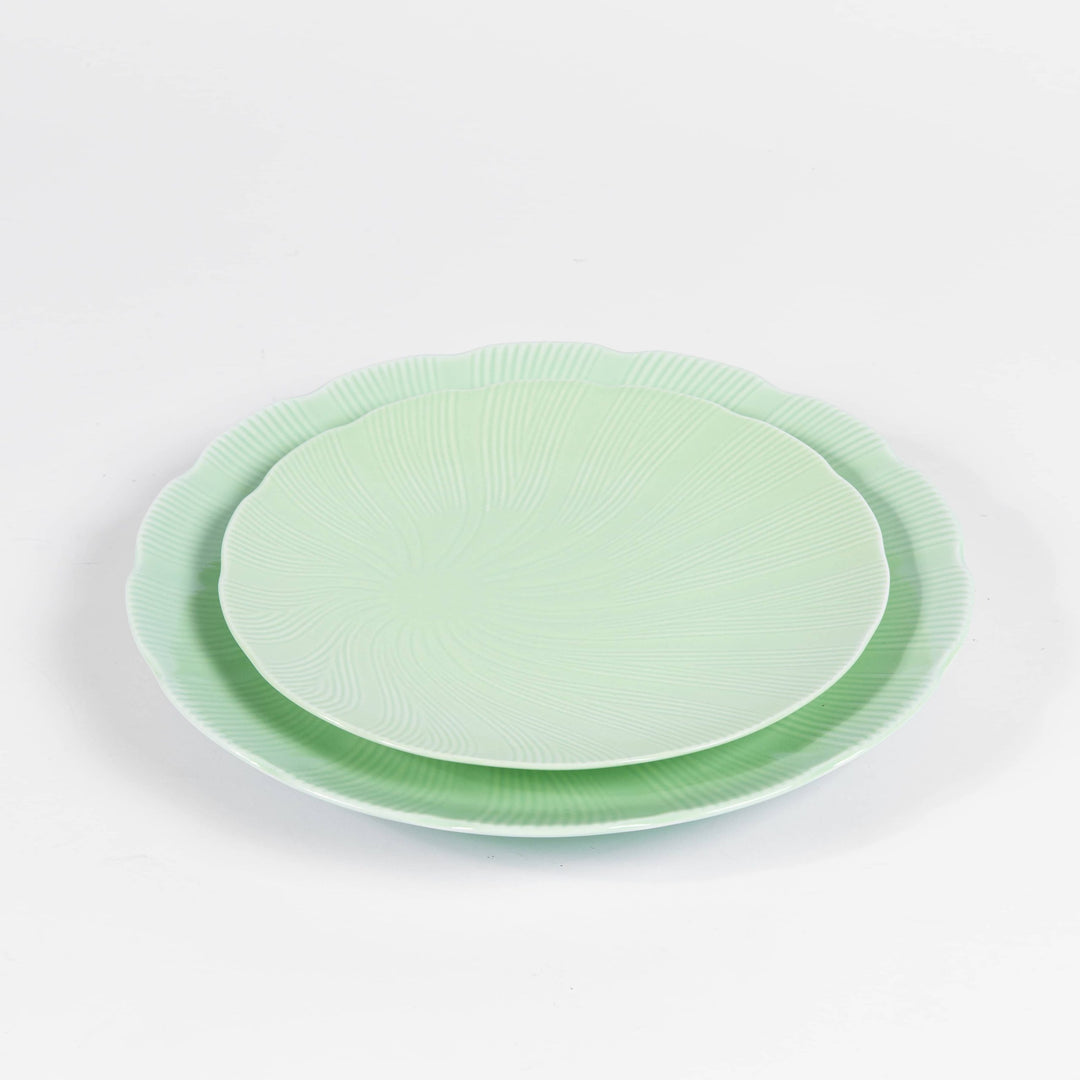 L'assiette plate en porcelaine Verte - Tahiti