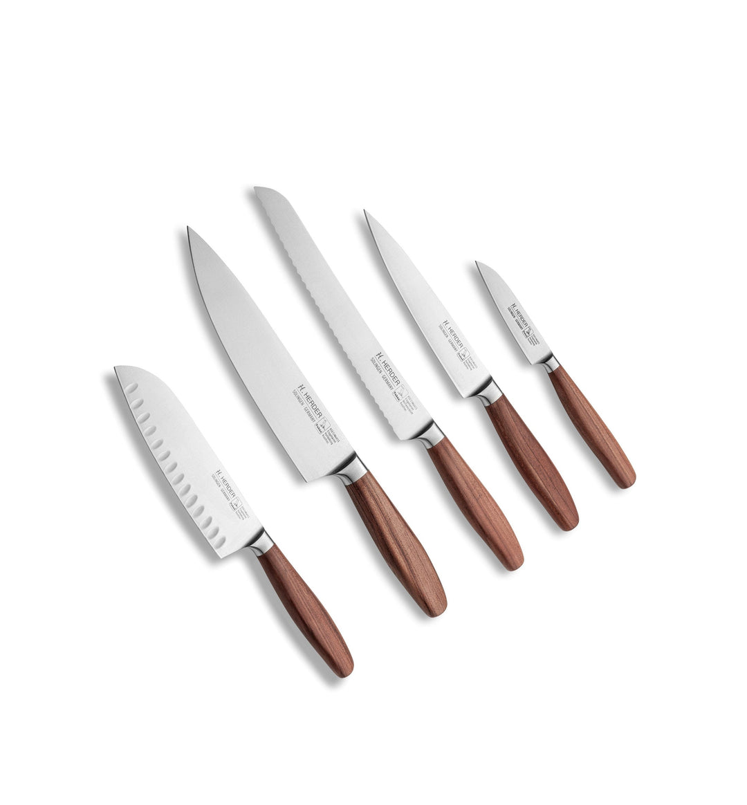 Set de couteaux 5 pcs. Eterno, bois de prunier, forgé