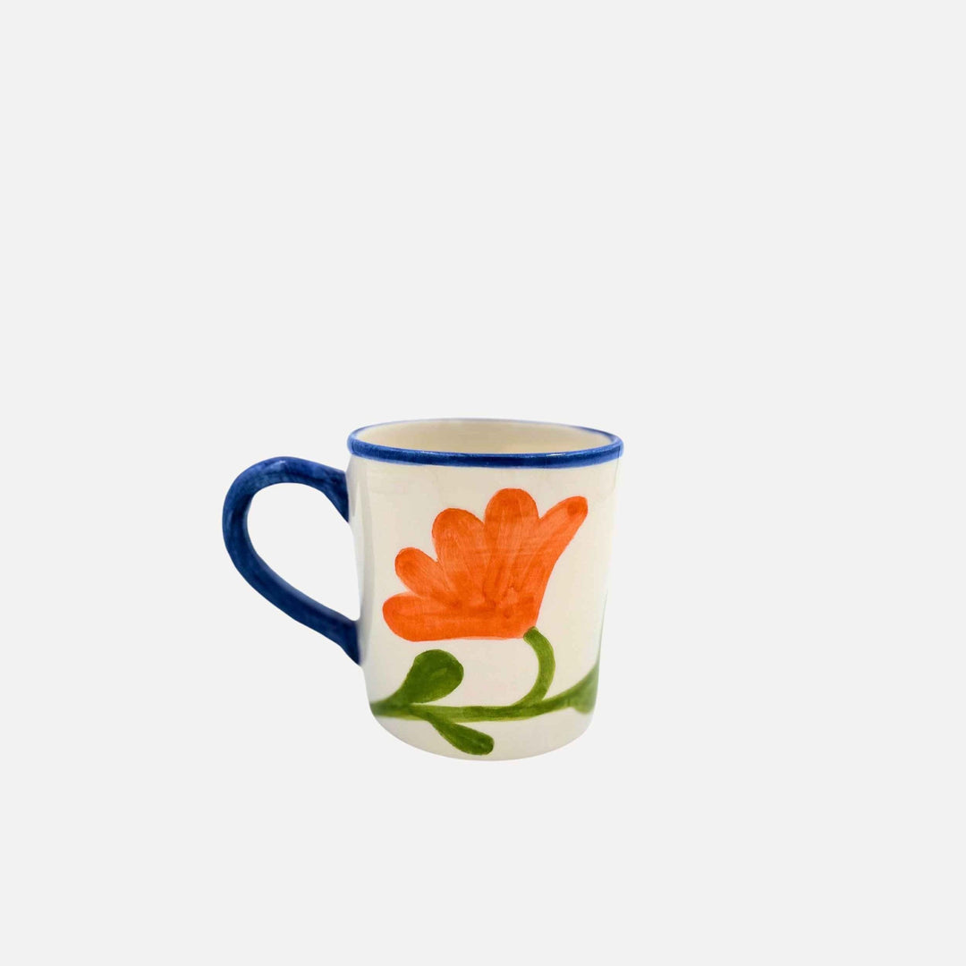 Mug fleuri bleu électrique (Set de 2)