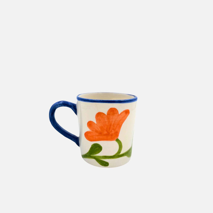 Mug fleuri bleu électrique (Set de 2)
