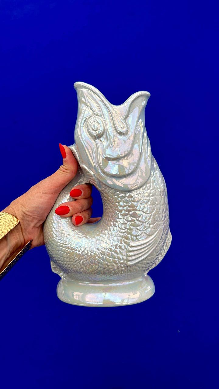 Autenthique Carafe GlouGlou Poisson | Gluggle jug | Huitre irisé