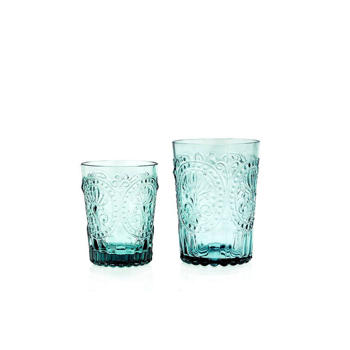 Verres fleur de lys bleu