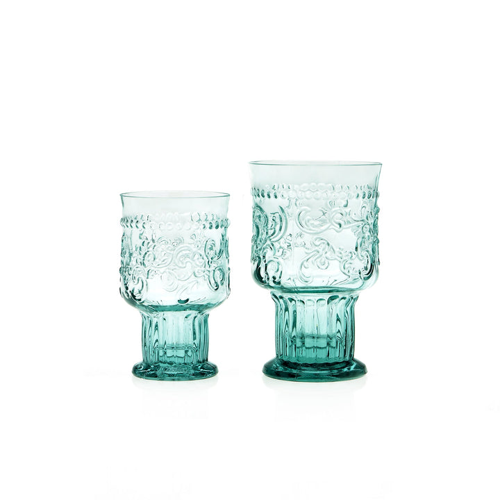 Verres à pied fleur de lys, bleu - Made in France