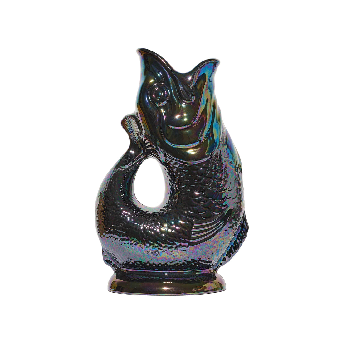 Autenthique Carafe GlouGlou Poisson | Gluggle jug | Noir irisé