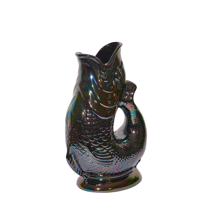 Autenthique Carafe GlouGlou Poisson | Gluggle jug | Noir irisé