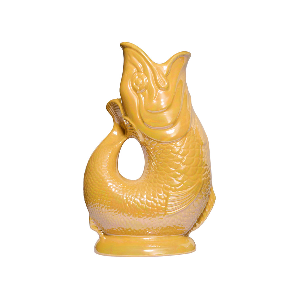 Gluggle Jug Original – Pichet Poisson jaune irisé Made in England