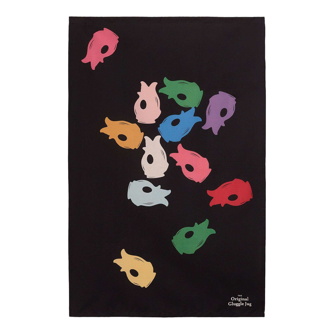 Torchon en coton noir « Gluckis Volants »