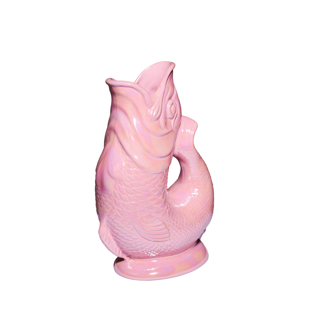 Authentic "Glouglou" fish carafe | Iridescent baby pink