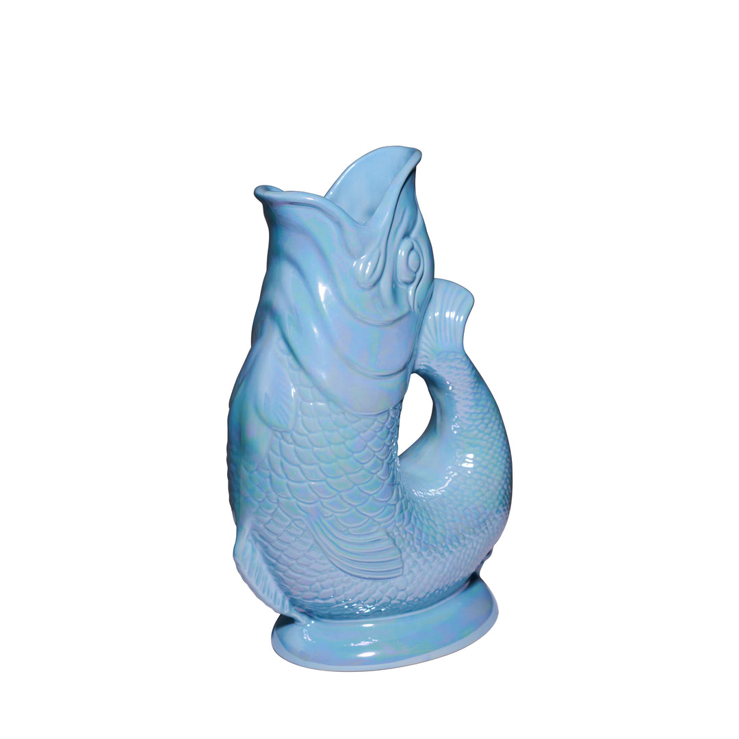 Autenthique Carafe Poisson Gluggle jug | Bleu ciel irisé