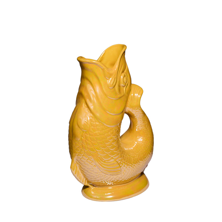 Authentic "Glouglou" fish carafe | Iridescent yellow
