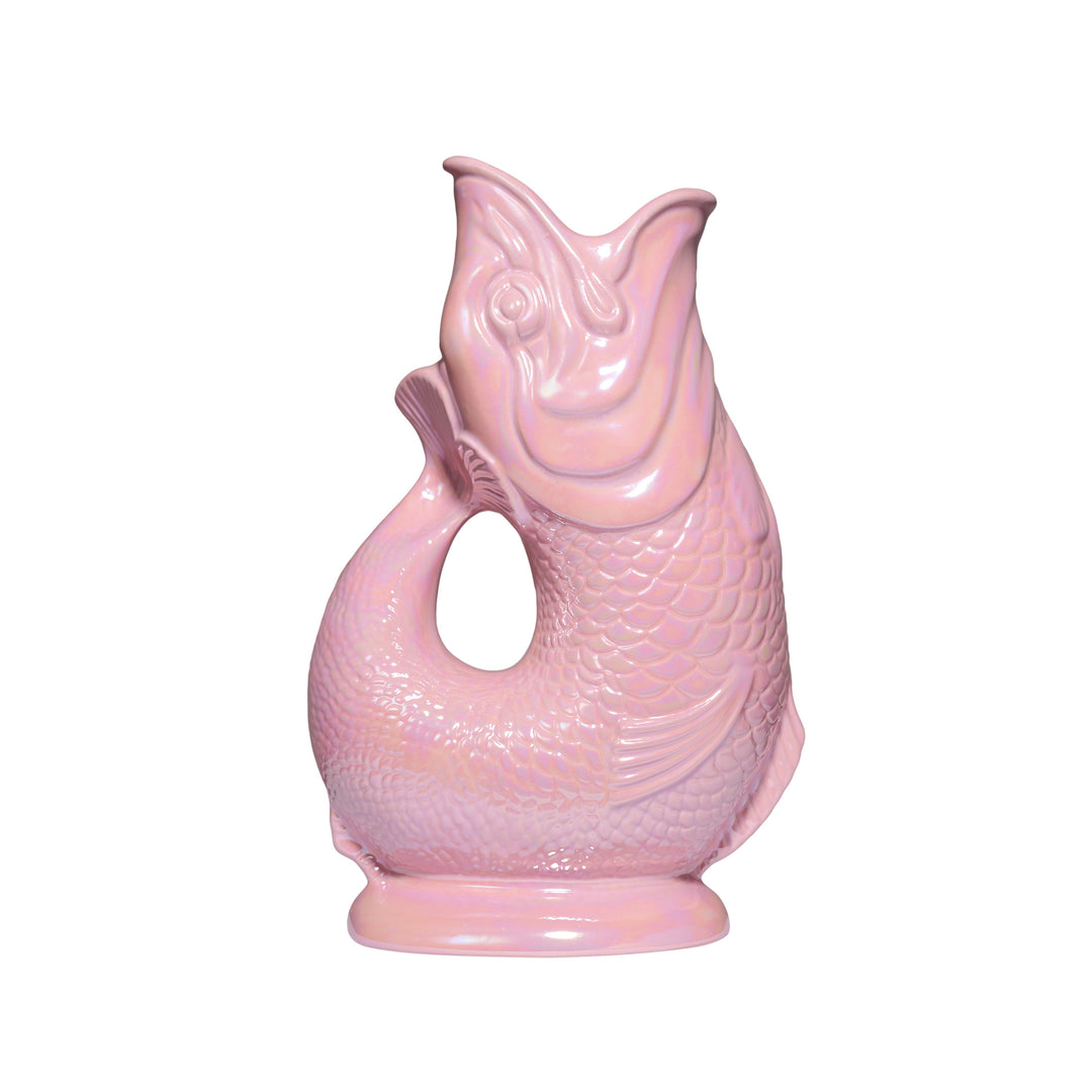 Authentic "Glouglou" fish carafe | Iridescent baby pink