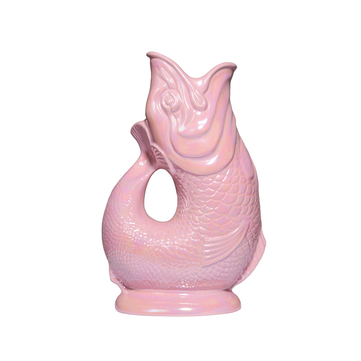 Authentic "Glouglou" fish carafe | Iridescent baby pink