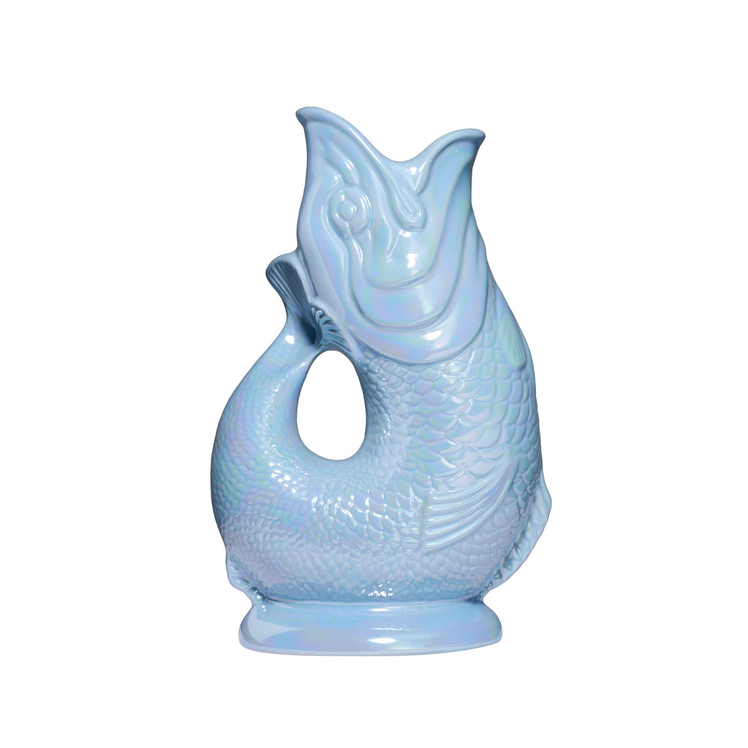 Autenthique Carafe Poisson Gluggle jug | Bleu ciel irisé