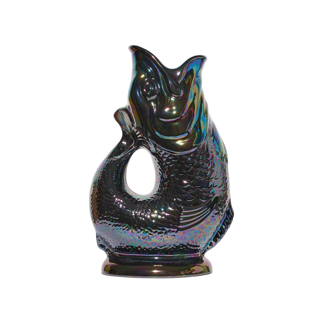 Autenthique Carafe GlouGlou Poisson | Gluggle jug | Noir irisé