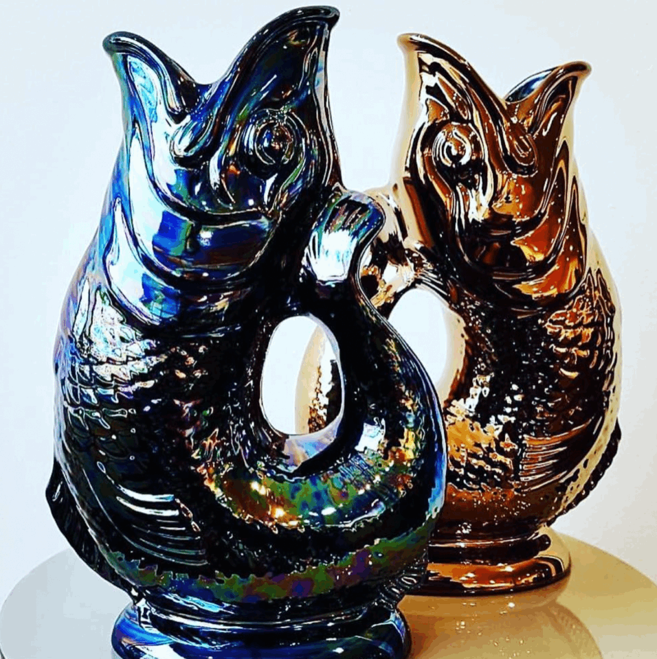 Autenthique carafe poisson "Glouglou" | Noir irisé