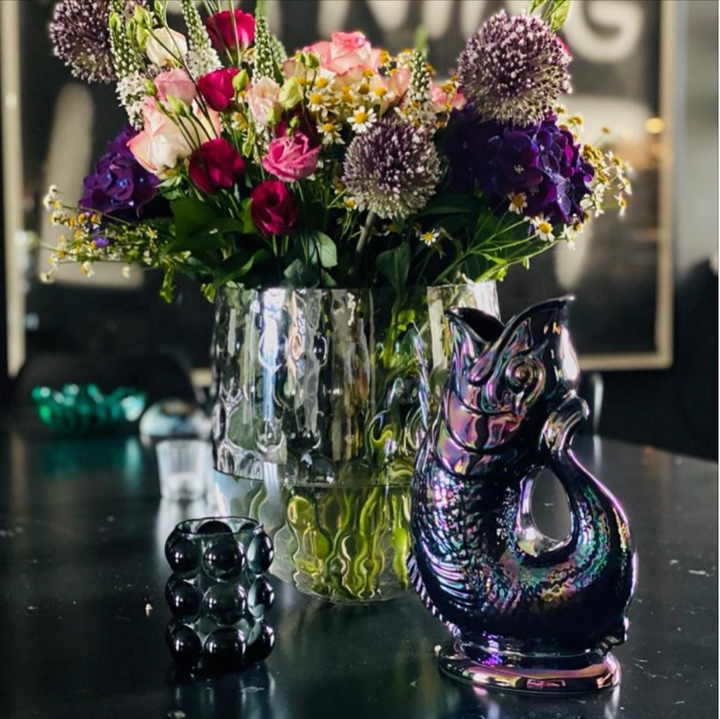 Autenthique Carafe GlouGlou Poisson | Gluggle jug | Noir irisé