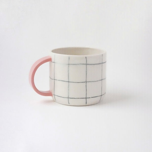 Mug "Grid" (anse rose)