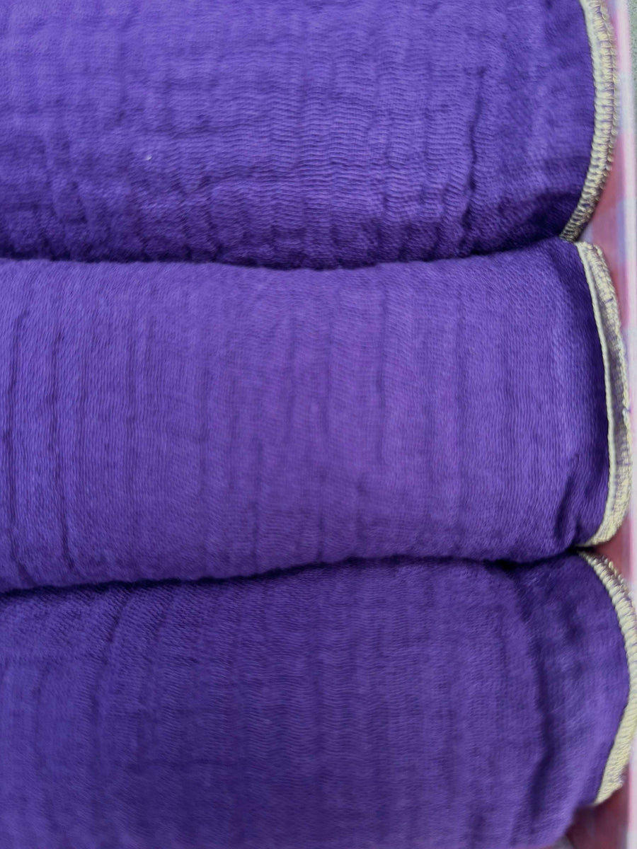 Coffret 4 Serviettes de Table – Gaze de Coton – violet – 40x40 cm