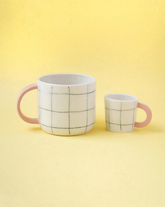 Mug "Grid" (anse rose)