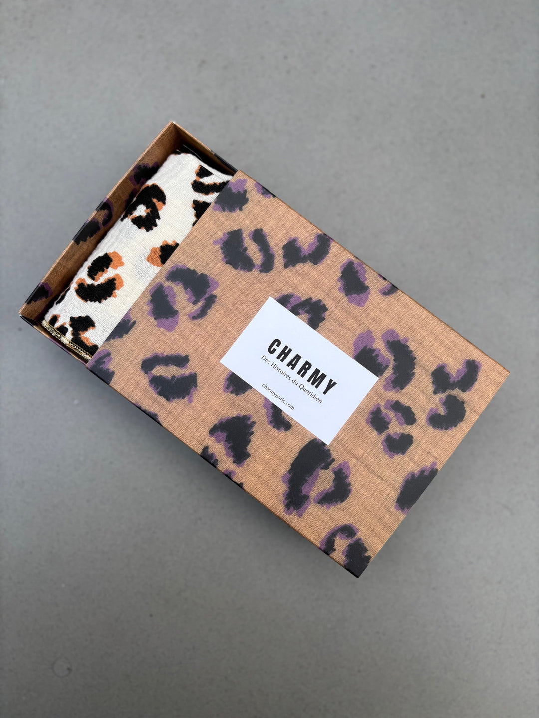 Coffret 4 Serviettes de Table – Gaze de Coton – Leopard Ecru – 40x40 cm