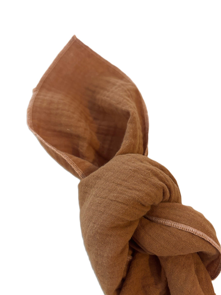 Coffret de 4 Serviettes de Table en Double Gaze de Coton – Tangerine & Caramel – 40x40cm