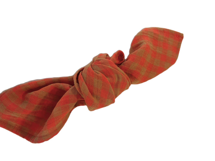 Set of 4 Double Gauze Cotton Napkins – Tangerine & Caramel – 40x40cm