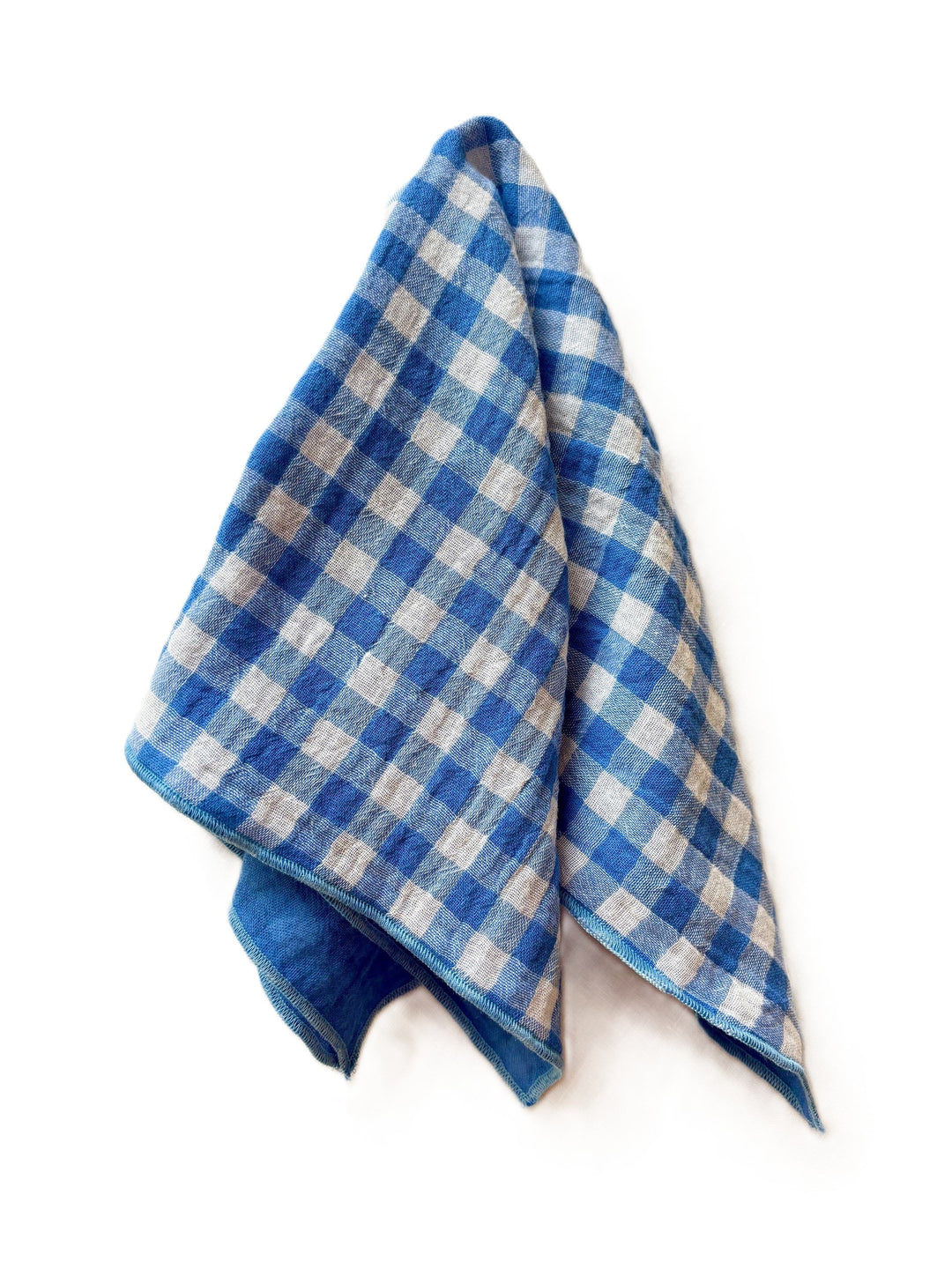 Set of 4 Double Gauze Cotton Napkins – Azure Vichy, Violet, Clementine and Green-Grey – 40x40cm