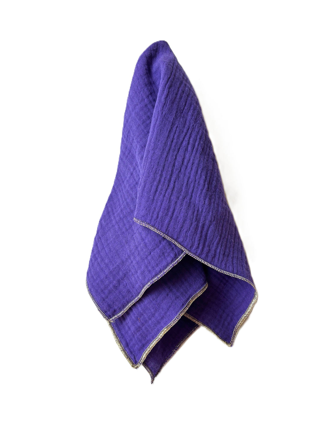 Coffret 4 Serviettes de Table – Gaze de Coton – Leopard Fauve et Violet – 40x40 cm