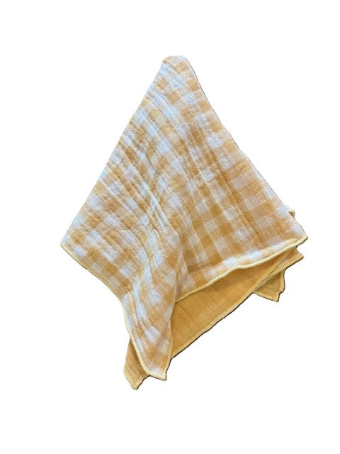 Set of 4 Napkins – Double Cotton Gauze – Wheat Gingham – 40x40 cm