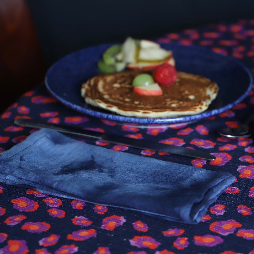 Nappe rectangulaire effet "Blue Jean" et couleurs rose, rouge et violet