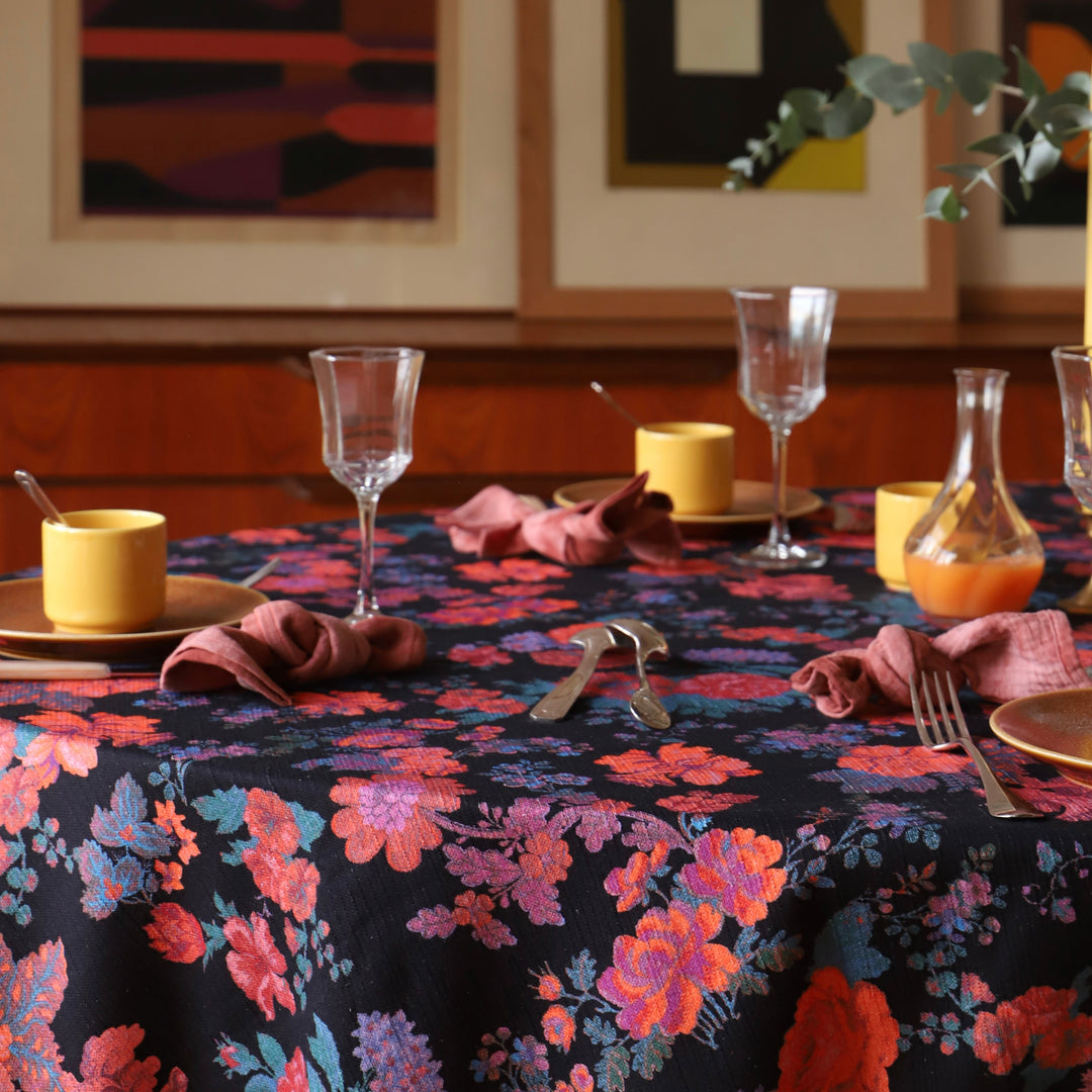 Set of 4 rust tie-dye cotton napkins
