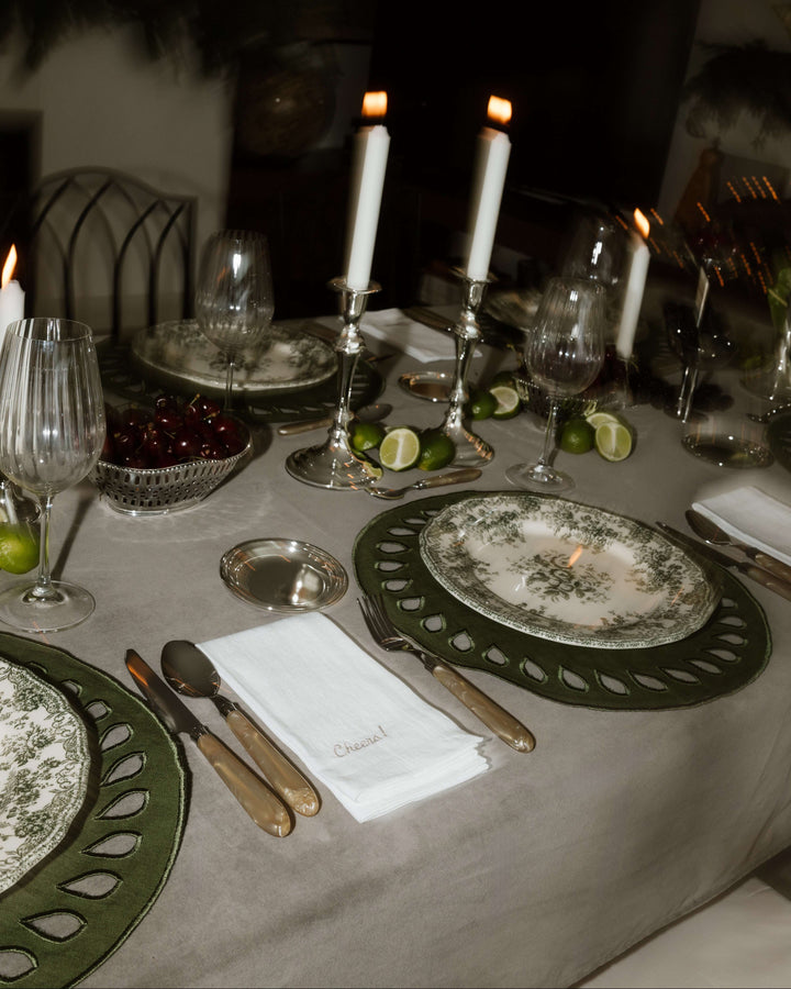 Set de table Viseu, vert sur vert