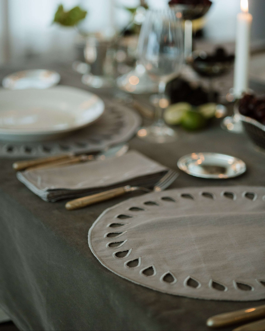 Set de table Viseu, gris sur gris