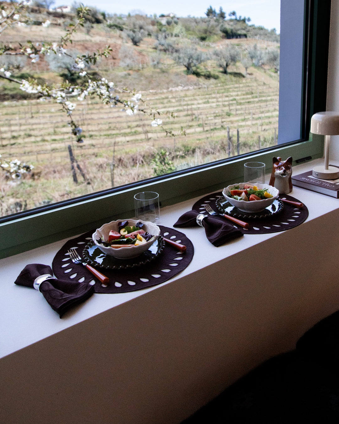 Set de table Viseu, brun sur brun