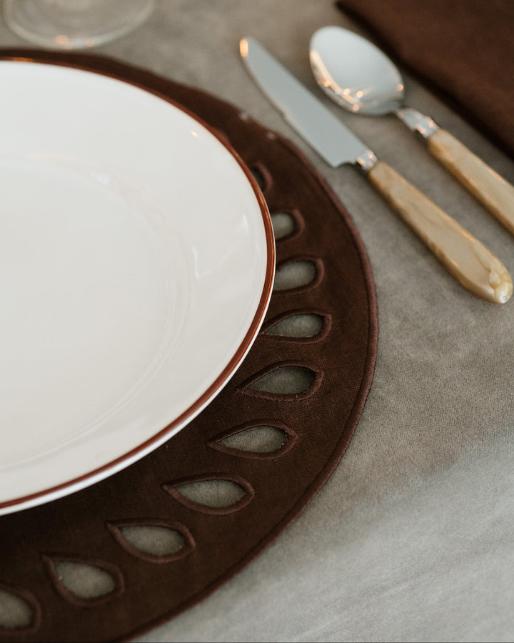 Set de table Viseu, brun sur brun