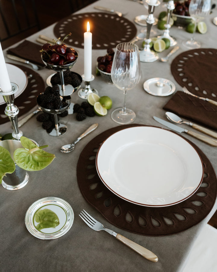 Set de table Viseu, brun sur brun