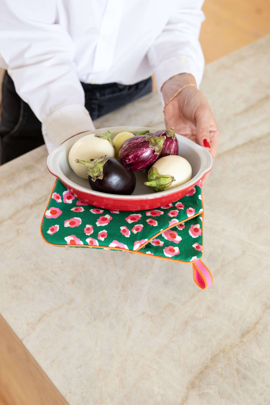 Manique de cuisine motif léopard vert