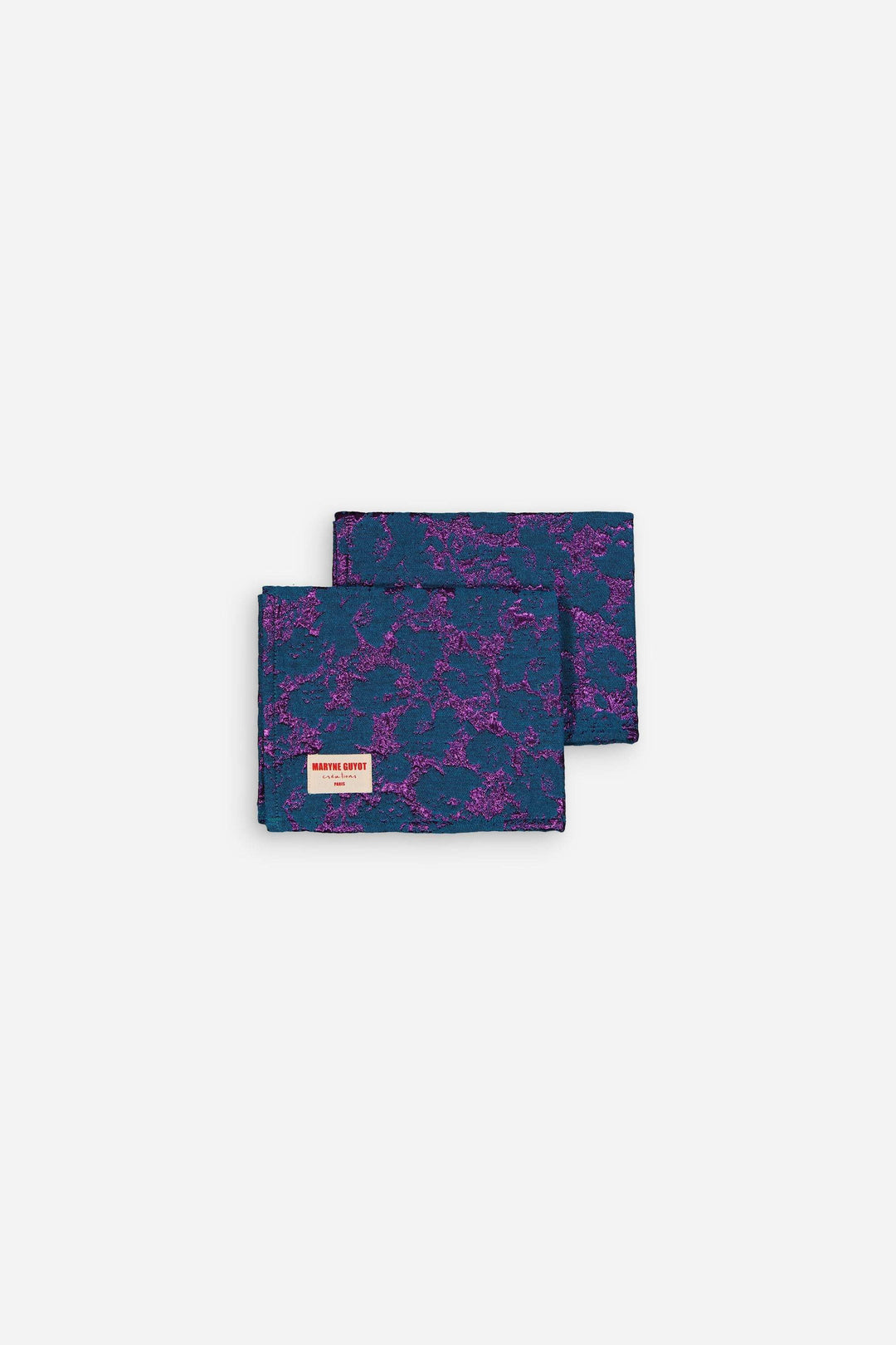 Set de table motif fleuri bleu électrique et violet Cosmic Bleu - Lot de 2