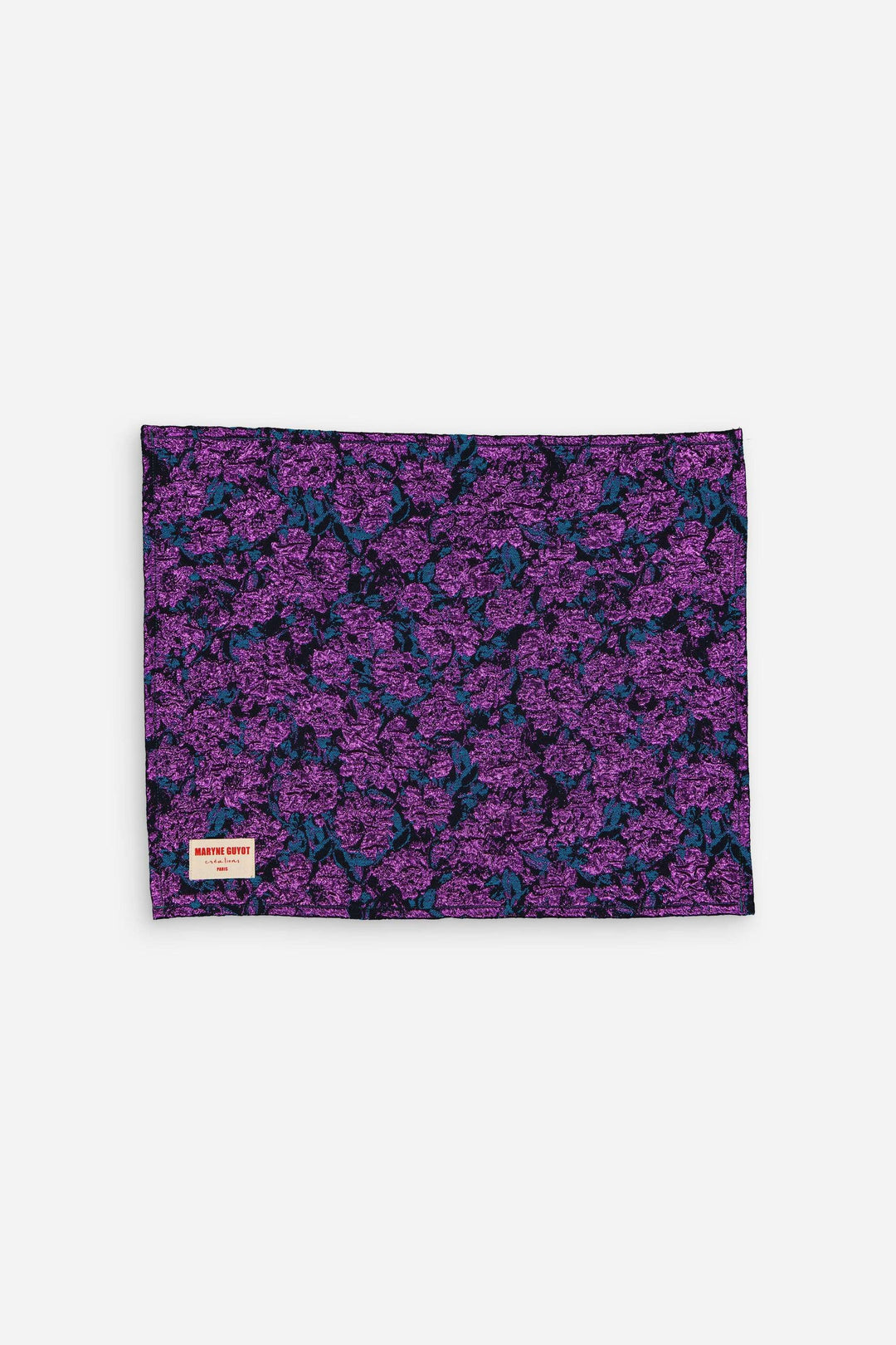 Set de table motif fleuri bleu électrique et violet Cosmic Purple - Lot de 2