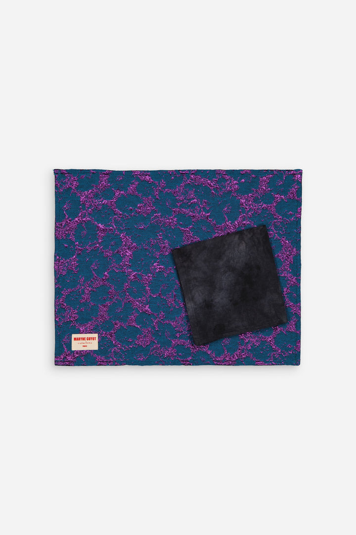 Set de table motif fleuri bleu électrique et violet Cosmic Bleu - Lot de 2