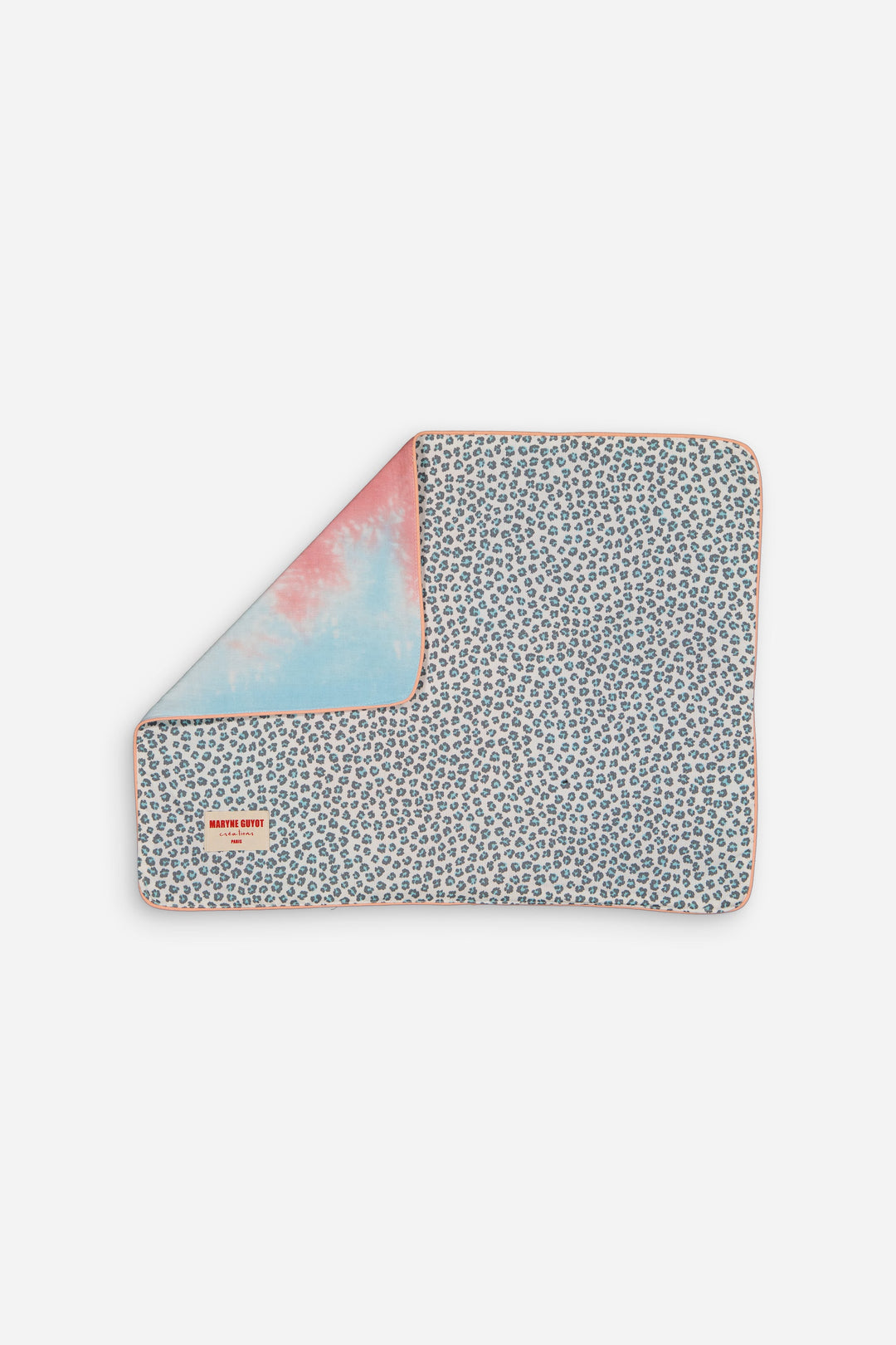 Set de table réversible motif Graou turquoise et tie and dye violet - Graou Bleu- Lot de 2