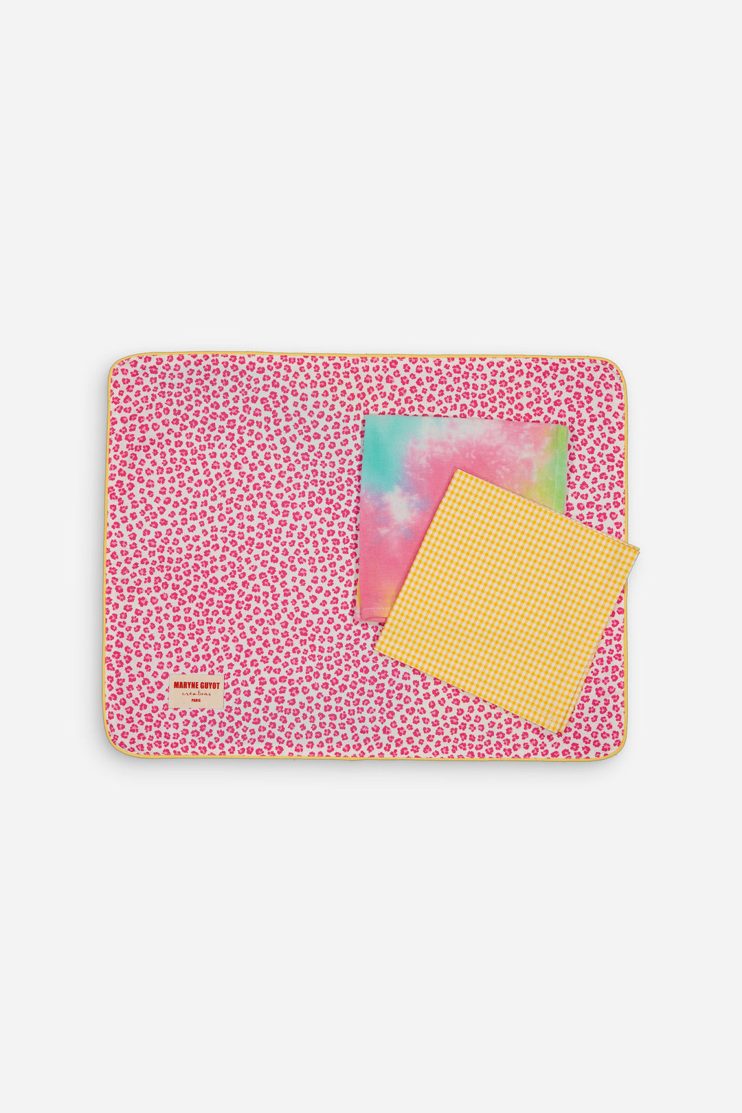 Set de table réversible motif Graou et tie and dye rose - Graou Rose - Lot de 2